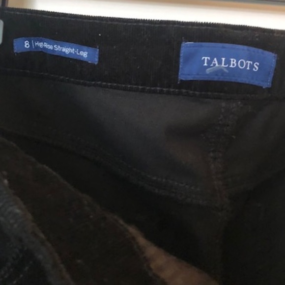 Talbots High-Rise Straight Leg Black Thin Corduroy Pants Size 8 - Picture 2 of 13